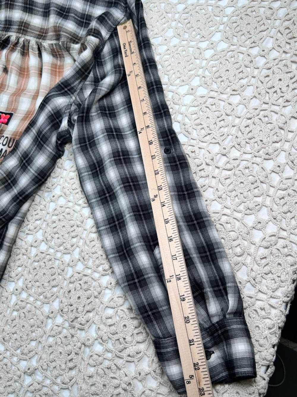 Lane Bryant Women Plaid Button Down 26/28 (size 4x) Custom Graphic Coffee Shirt - Picture 7 of 12